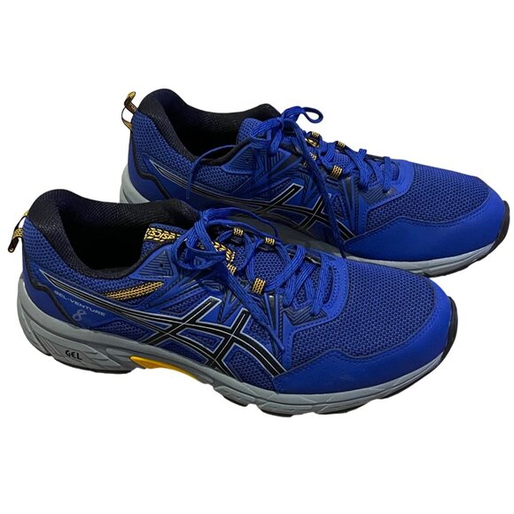 NWT Asics Men Gel-Venture 8 Running Shoes Extra Wide 4E size12 Monaco Blue Black - Picture 2 of 7